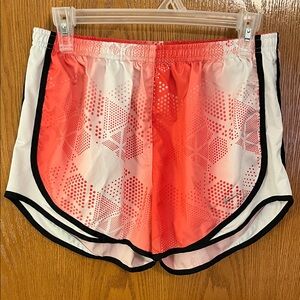 Nike Women's Coral and White Athletic Shorts